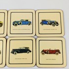 Pimpernel Vintage Drink Coasters Acrylic Classic Cars Made In England Six Cork 