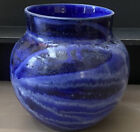 Vintage Cobalt Glazed Studio Art Pottery Vase Signed    v N 91    7   h