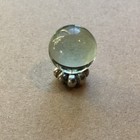 Miniature Homemade 1 2    Crystal Ball - Seafoam Old Glass Globe  Metal Base  nice