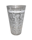 Mcm Vintage Federal Glass White Print 12 Oz Pint Cocktail Recipe Shaker Martini