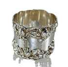 Antique Sterling Silver Napkin Ring By Gorham - Art Nouveau Lily Flowers Mono
