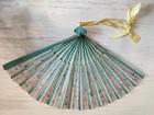 Vintage Wwii Japanese Fan Hand Painted Scenes On Paper   Bamboo 8 1 2  X 15 
