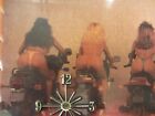 Rare Vintage Kawasaki Motorcycle Handmade Clock W  Bikini Model Women