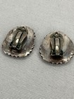 Vtg Navajo Sterling Turquoise Clip-on Earrings Green Blue Matrix Southwest Style
