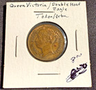 Undated Queen Victoria - Double Eagle Head Sovereign Brass Token Coin  a048