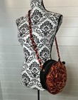 Rising Tide 100  Felted Wool Purse Shoulder Bag Boho Nepal Orange red Floral