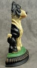 Border Collie Dog Cast Iron Doorstop Statue 13  Heavy Antique Style Decor New