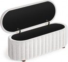 Storage Ottoman Bench  46 Inch Upholstered Bench  With Larger Storage Space