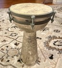 Silver Metal Single-head Lightweight Goblet Shaped Doumbek Darbuka Hand Drum