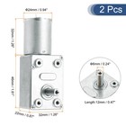 2 Pcs Dc 12v 30 Rpm Worm Geared Motor 6mm D Shape Shaft High Torque Gear Box