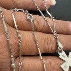Antique Estate 800 Silver Chatelaine Necklace 27    W  Sterling Ihn Cross Pendant