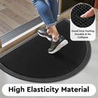 Tchdio Half Circle Door Mat Outside Entrance Non Slip 17 x29  Doormat Black