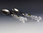 Waterford Crystal 10 1 2  Salad Serving Server Set Fork   Spoon Ireland Flatware