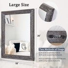 Aazzkang Wall Mirror With Rectangle Wood Frame Large 26 x18  Rustic Decorativ   