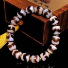 Rare Tibetan Buddhism Agate Tiger Teeth Totem Dzi Beads Amulet Bracelet Zz387