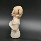 Antique German Porcelain Half Doll Boudoir Pin Cushion Corset Hair  4346 - 3 5 