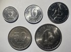 Nicaragua 1980-1981 Set Of 5 Coins  5  10  25  50 Centavos   1 Cordoba  Unc bu  