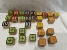 Vintage Wooden Blocks Alphabet Mostly Numbers Pictures Assorted 28 Blocks