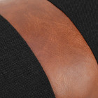 Cygnus Set Of 2 Black Linen Patchwork Faux Leather Throw Pillow Covers For Couch