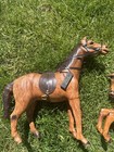 Two Beautiful Leather Wrapped Classic Treasures Vintage Large Horse Statues