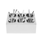 Commercial 6 Hole Or 8 Hole Utensil Holder Organizer Stainless Steel Restaurant