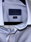 David Donahue Dress Shirt Nwt metal Collar Stays 15 5 34 35 Blue white