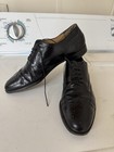 Salvatore Ferragamo Men   s Black Leather Brogue Oxford Vintage Size 9 5c 8343 220