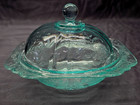 Indiana Glass Recollection Madrid Teal Covered Butter Dish 6 75 