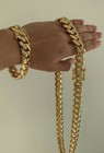 Bracelet   Chain Set  Miami Gold Cuban Link Gold Plated Stainless Steel Set 20mm
