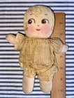 1920 s Little 7  Stockinette Doll  Printed Face  Antique