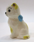 Antique 1930s Small 2 5  Tall White Porcelain Cat Toothpick Holder Hand Painted