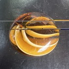 Lot Of Vintage Striped Tortoise Brown Topaz Flat Round Glass Cabochon 19  Wide