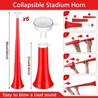 12 Pcs Collapsible Stadium Horn And Metal Cowbells 24 Inch Vuvuzela Horn Blow   