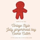 Vintage Style Jolly Gingerbread Boy Cookie Cutter  - Made In Usa