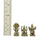 Shiva Vishnu Brahma Trimurti Mahadeva Set Hindu Murti Amulet Mini Brass Statue