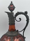 Superb Late 19th Century Glass   Pewter Decanter Bottle Old Man Of The North