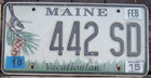 Maine Vacationland 2015 License Plate   442 Sd   Oldsmobile Cutlass Gm 442