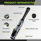 Workpro 3 8  Cordless Electric Ratchet Wrench Extended Head 40 Ft-lb 2pc Battery