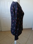 Croft   Barrow Top Women Xs Black Floral Classic T-shirt V-neck Long Sleeve 