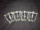 Vintage Shot Glasses 2   heavy With Pour Line Clear Glass Set Of 4