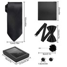5   Men s Formal Black Tie Gift Set Classic Necktie Cufflinks For Wedding   Party