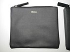Two Tumi For Delta Unisex Travel Pouches toiletries Bag Zippered Gray Lined 6x7