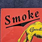 Vintage Smoke Red Kamel Cigarettes Metal Tin Tobacco Advertising Sign Nos Read   