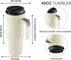 40 Insulated Stainless Steel Tumbler Mug Travel Coffee Mug With Vacuum   Handle