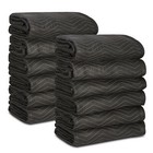 24 Pack Moving Blankets 80  X 72  Pro Economy Shipping Furniture Pads Black