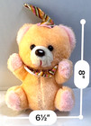 Vintage 1979 Orange Dan Dee Imports Plush Teddy Bear Wearing Party Hat Euc