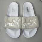 Fenty Puma By Rihanna White Fur Leadcat Slide Sandals Size 9