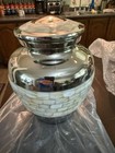 Simcs Handicrafts Silver Mother Of Pearl Inlay Urn Screw Top Lid 210 Cu In