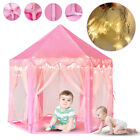 Pink Princess Castle House Indoor outdoor Kids Play Tent For Girls W  Led Lights