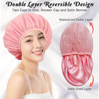 Shower Cap For Women  Shower Caps For Women Reusable Waterproof  Satin Lined Sho